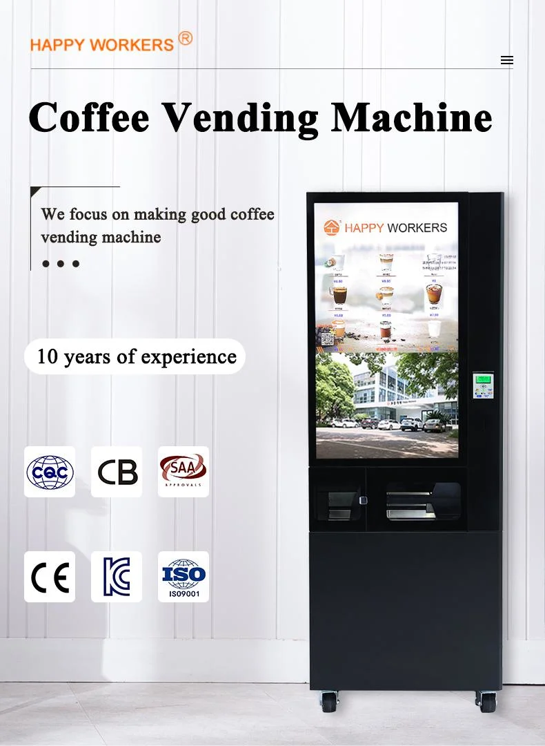 Touch Screen Coffee Vending Machine Commercial Cup Lid Dispenser