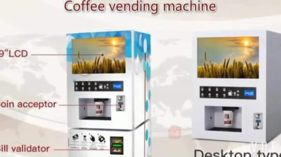 Máquina de venda automática de leite e café 24 horas com validador de notas